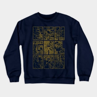 Bengaluru, India City Map Typography - Gold Art Deco Crewneck Sweatshirt